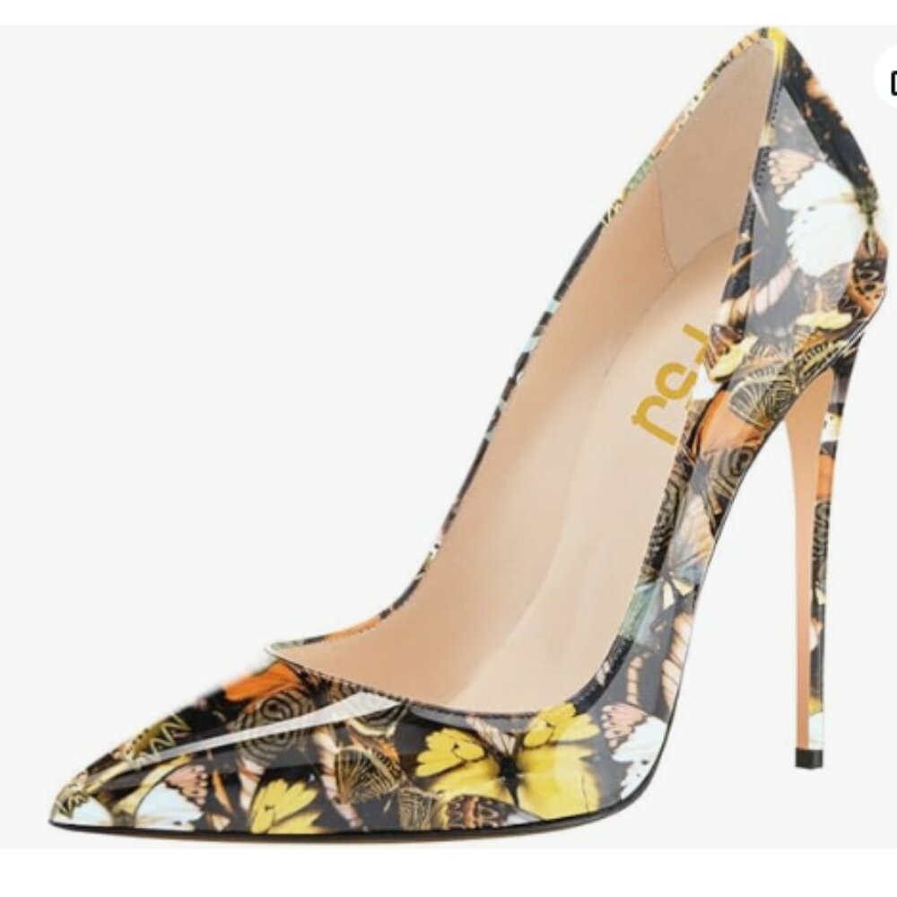 Butterfly Print Stiletto Heels